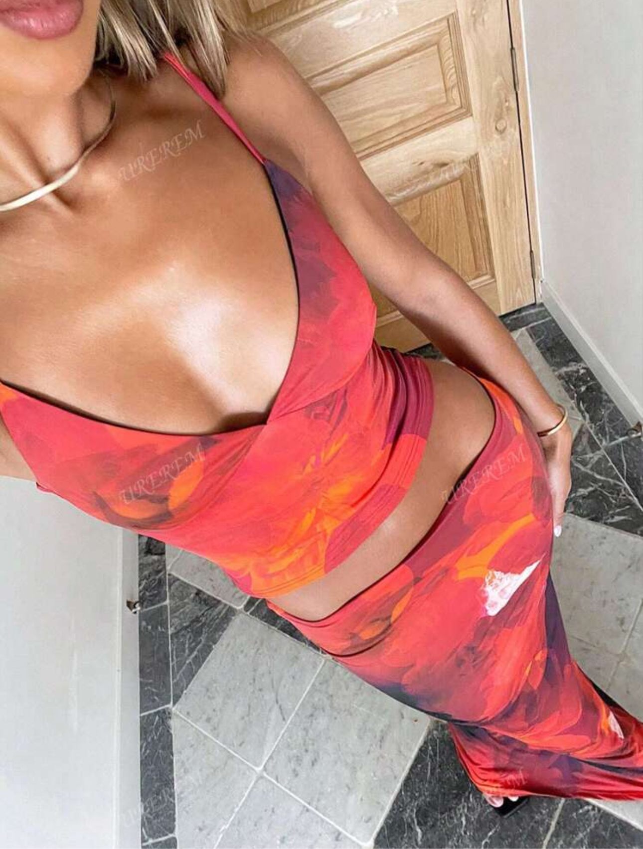 Conjunto largo floreado