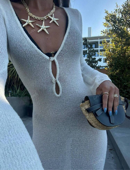 Vestido largo de malla