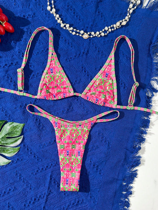 Mini Bikini estampado Semi hilo