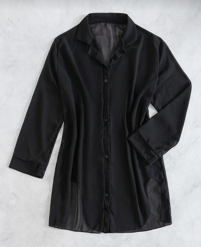 Camiseta transparente de botones