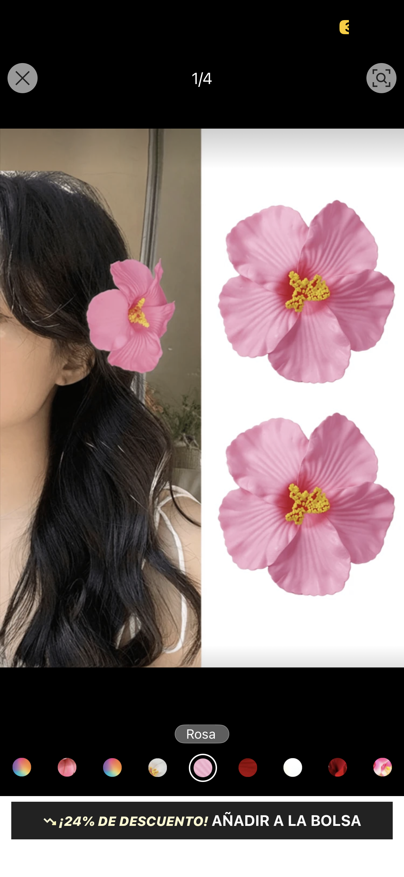 Pinza gancheta de flor grande