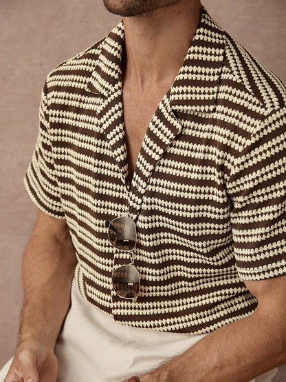 Camisa masculina manga corta casual