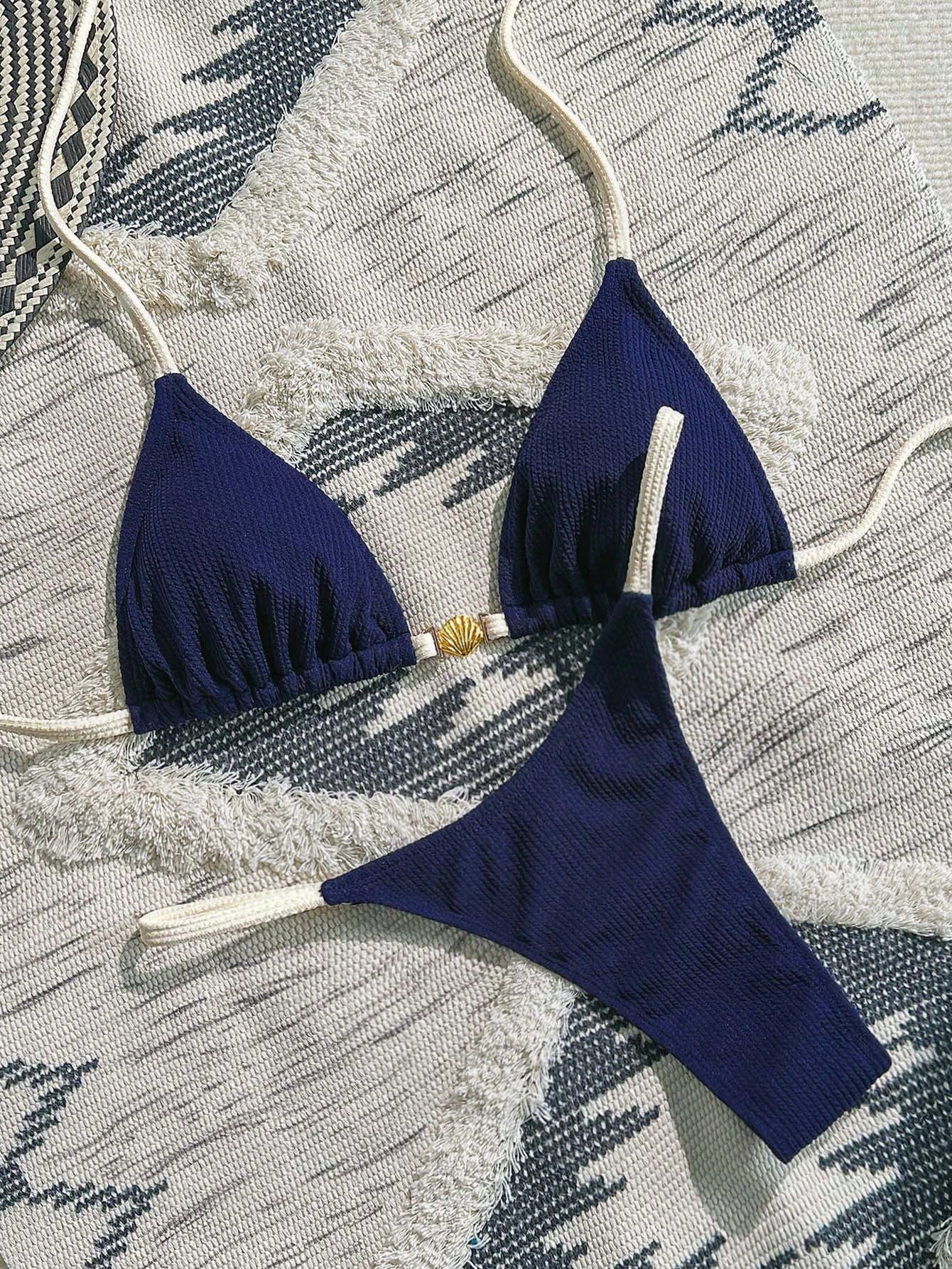 Bikini texturizado bi color