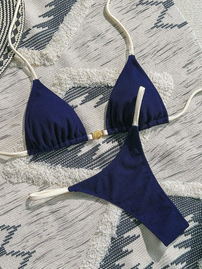 Bikini texturizado bi color