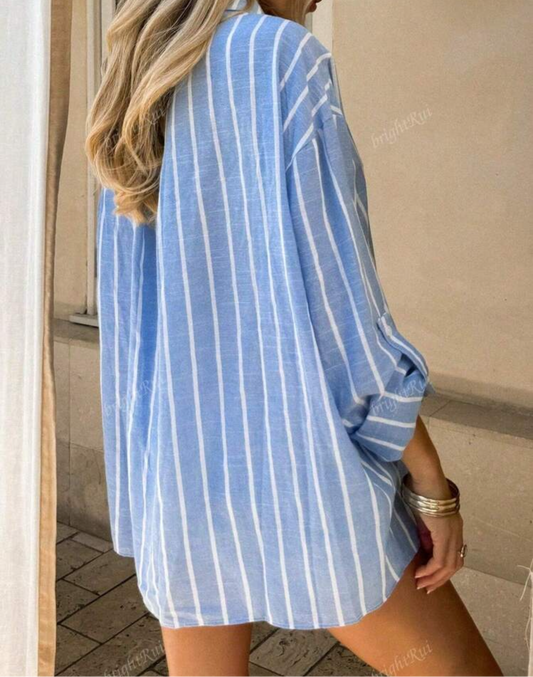 Camiseta oversized de rayas