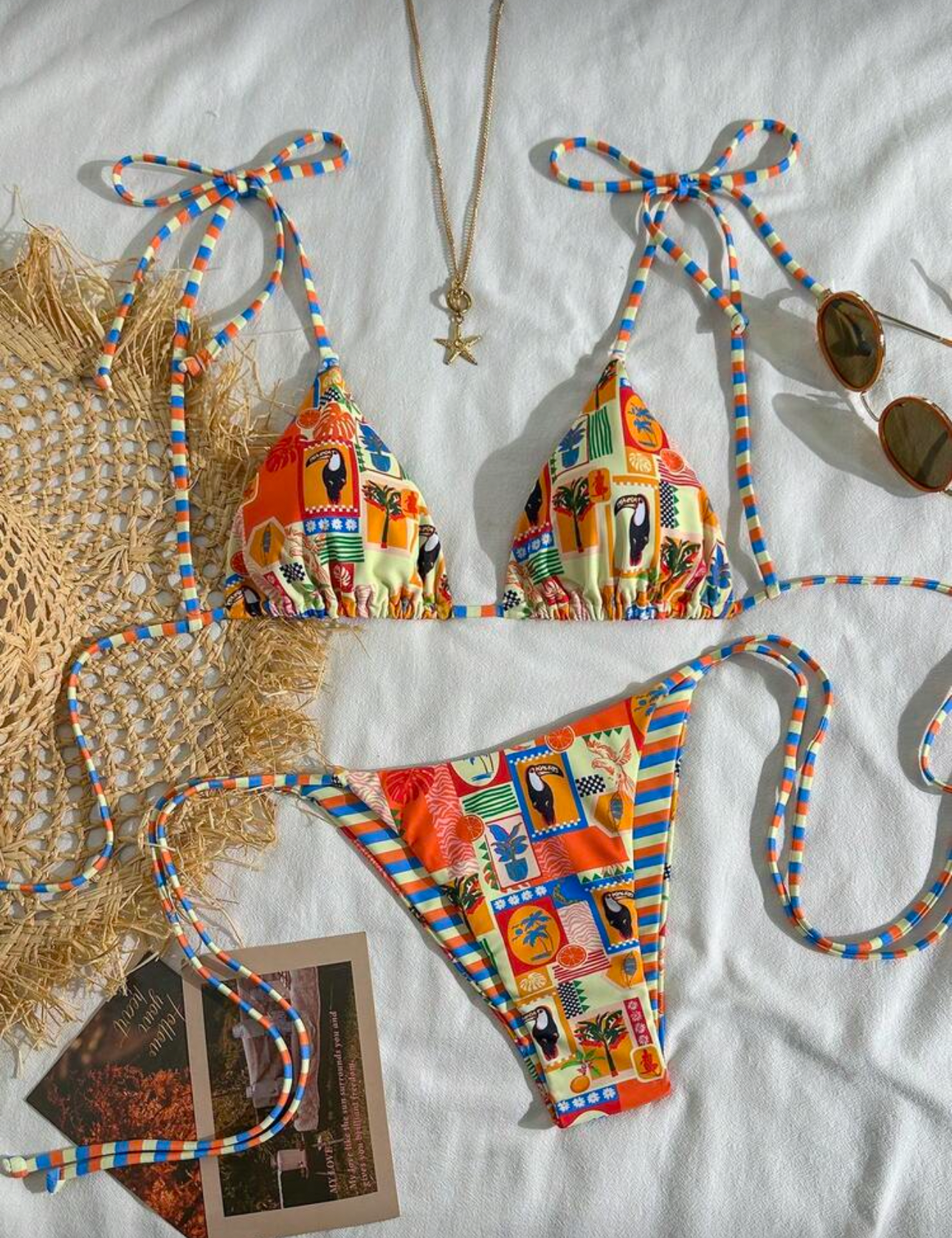 Bikini estampado reversible 2 en 1 ajustable