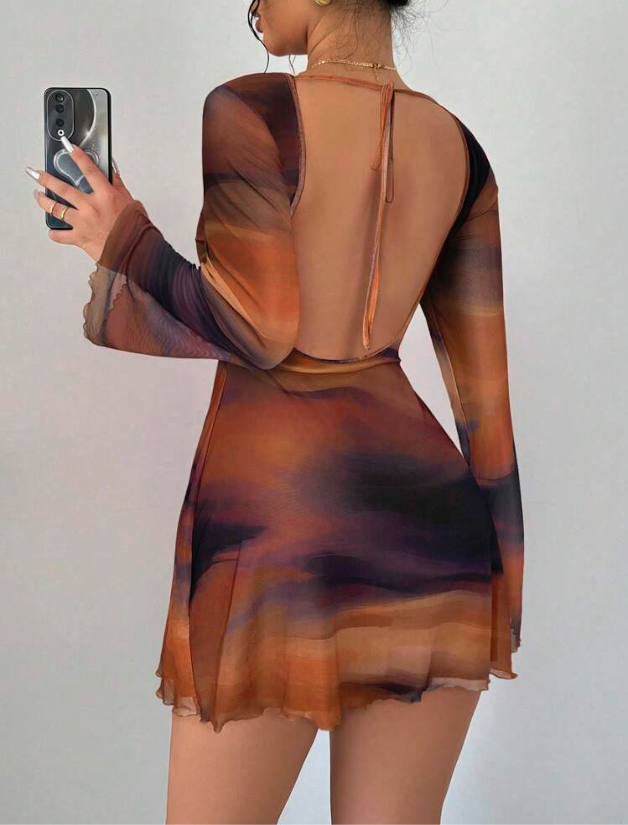 Vestido manga larga colorido