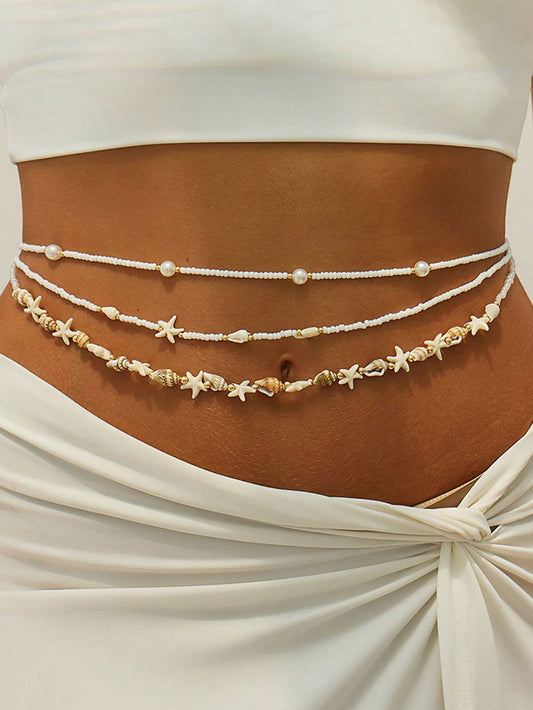 Set x3 cadenas playeras de cintura