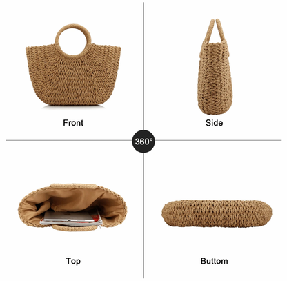 Cartera grande de paja