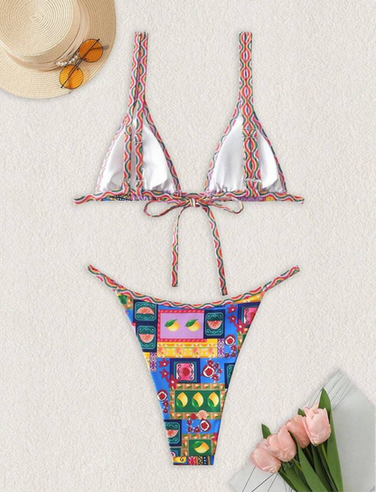 Bikini colorido estampado