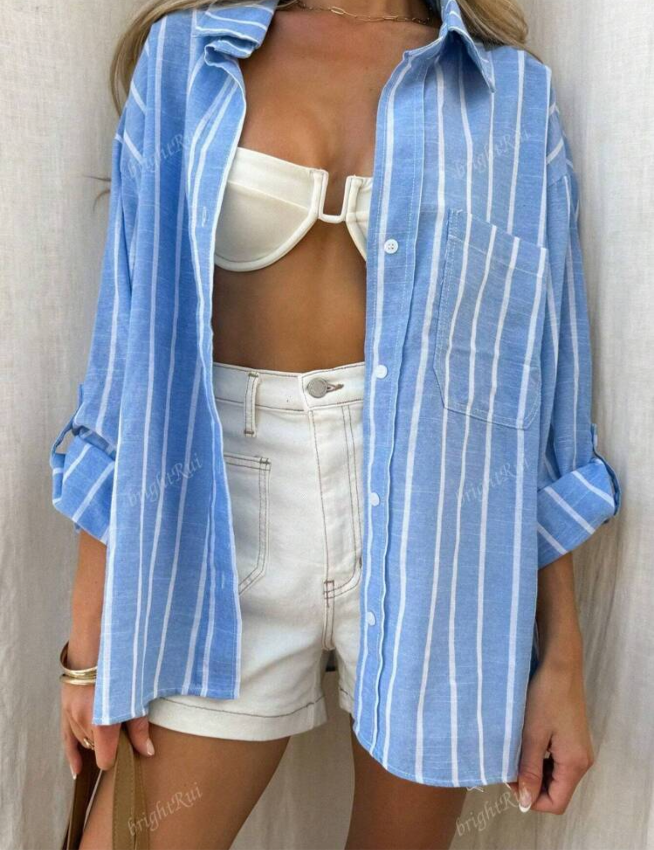 Camiseta oversized de rayas