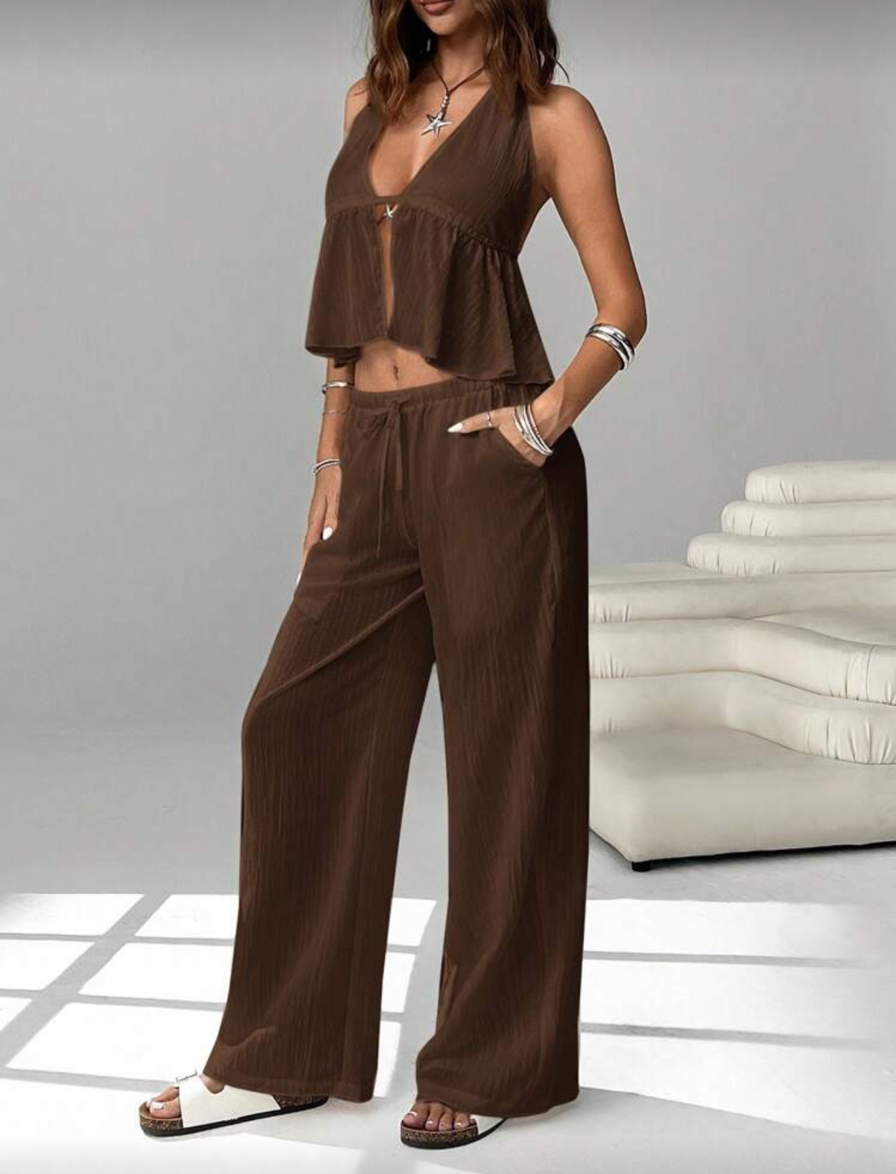 Conjunto largo halter