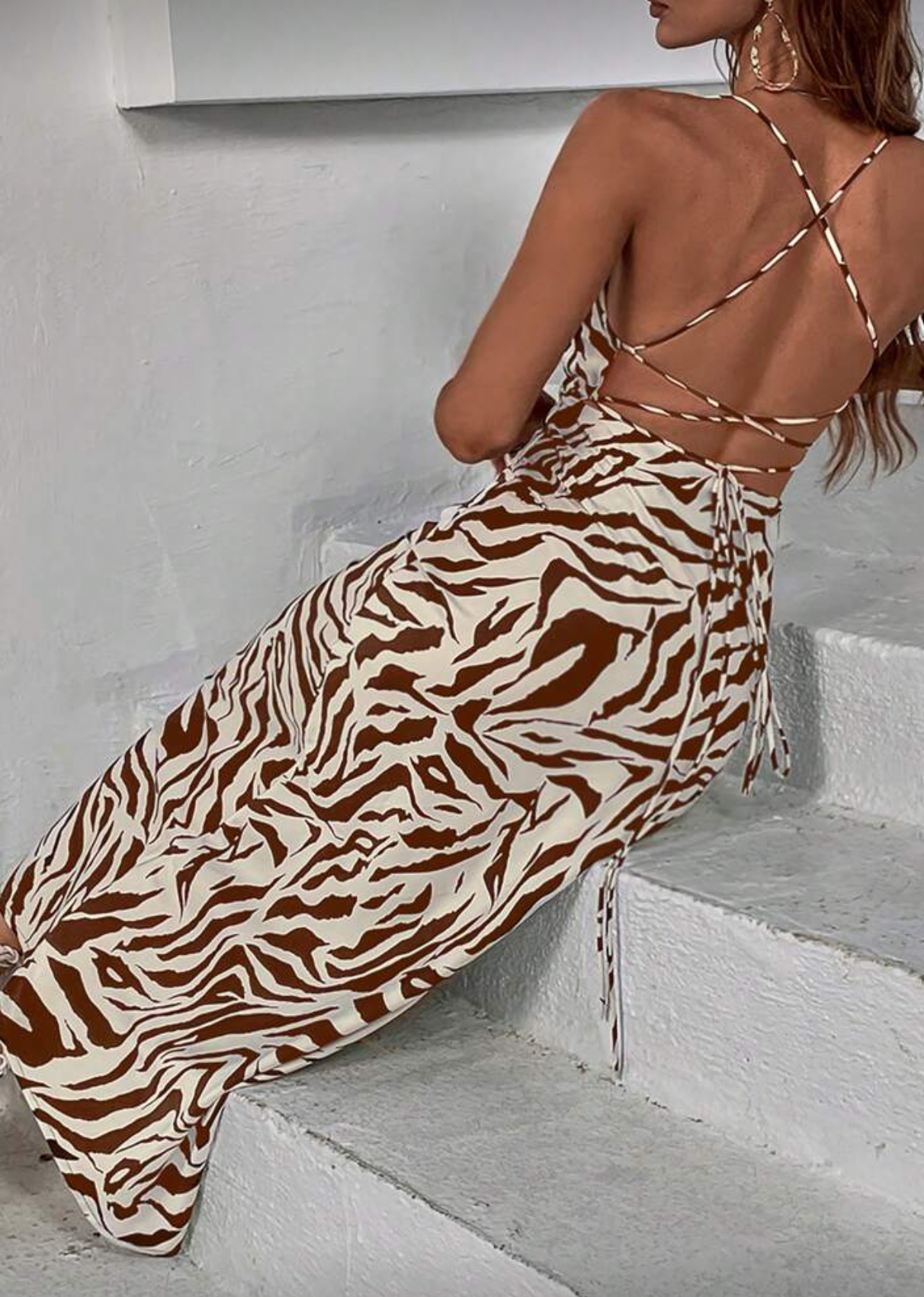 Vestido largo animal print