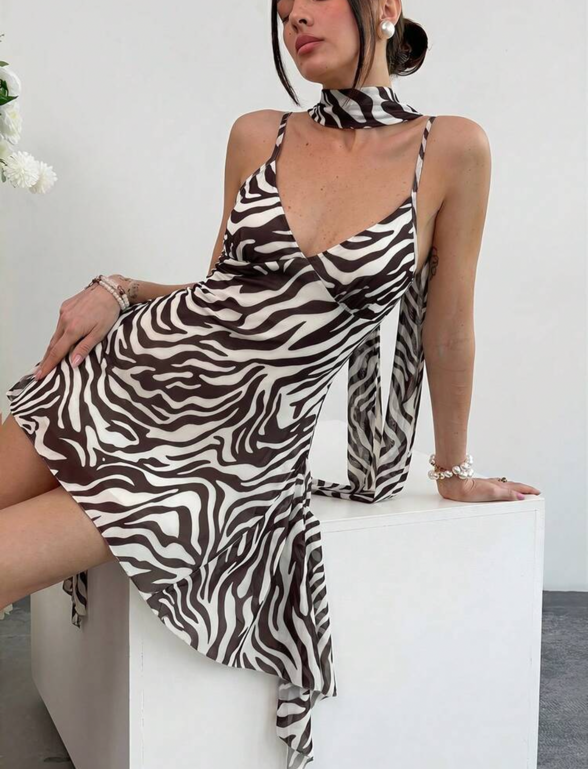 Vestido corto animal print