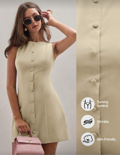 Vestido corto de botones