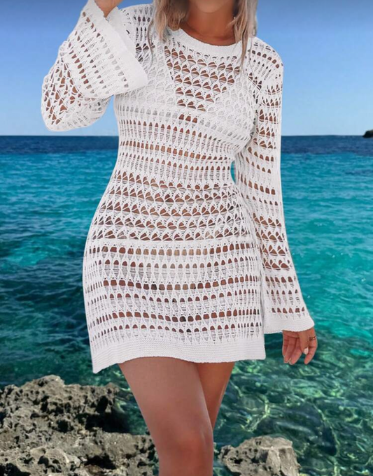 Vestido de malla con escote en la espalda