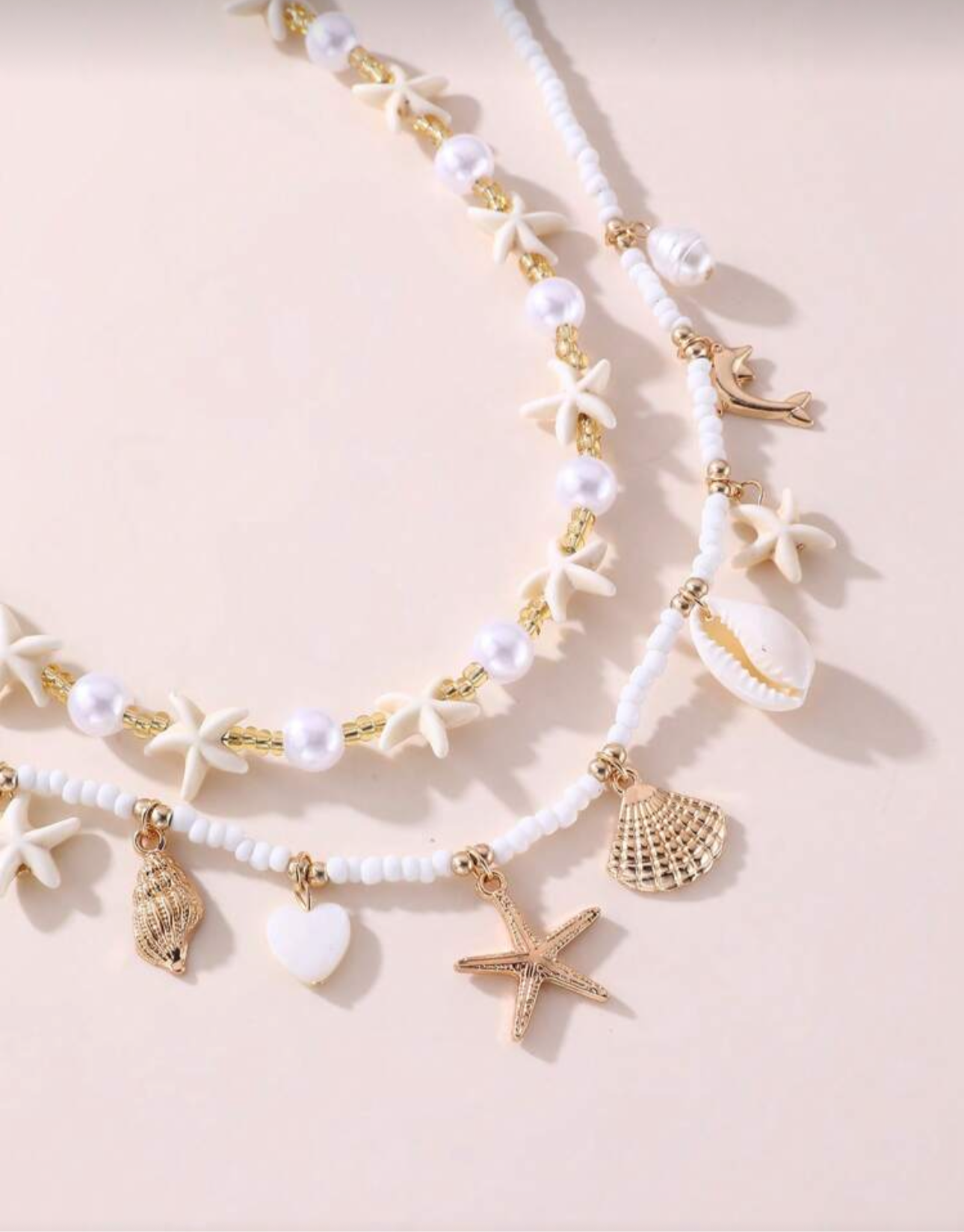 Set de collar playero con caracolas