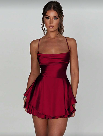 Vestido corto satinado