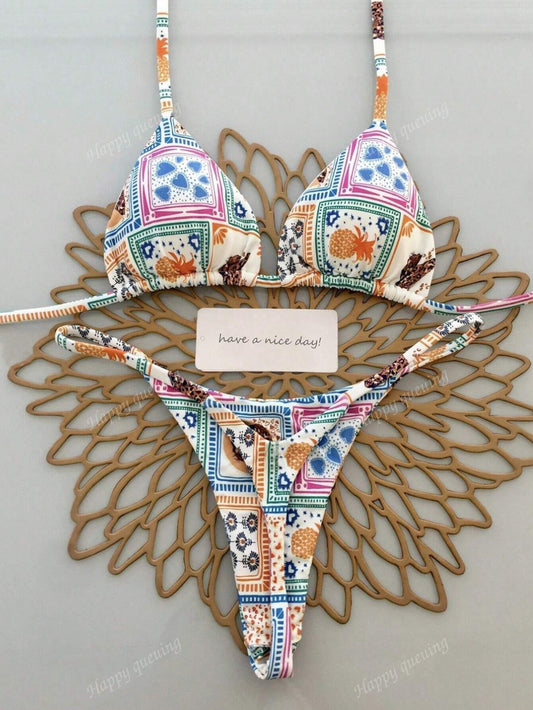 Bikini estampado hilo