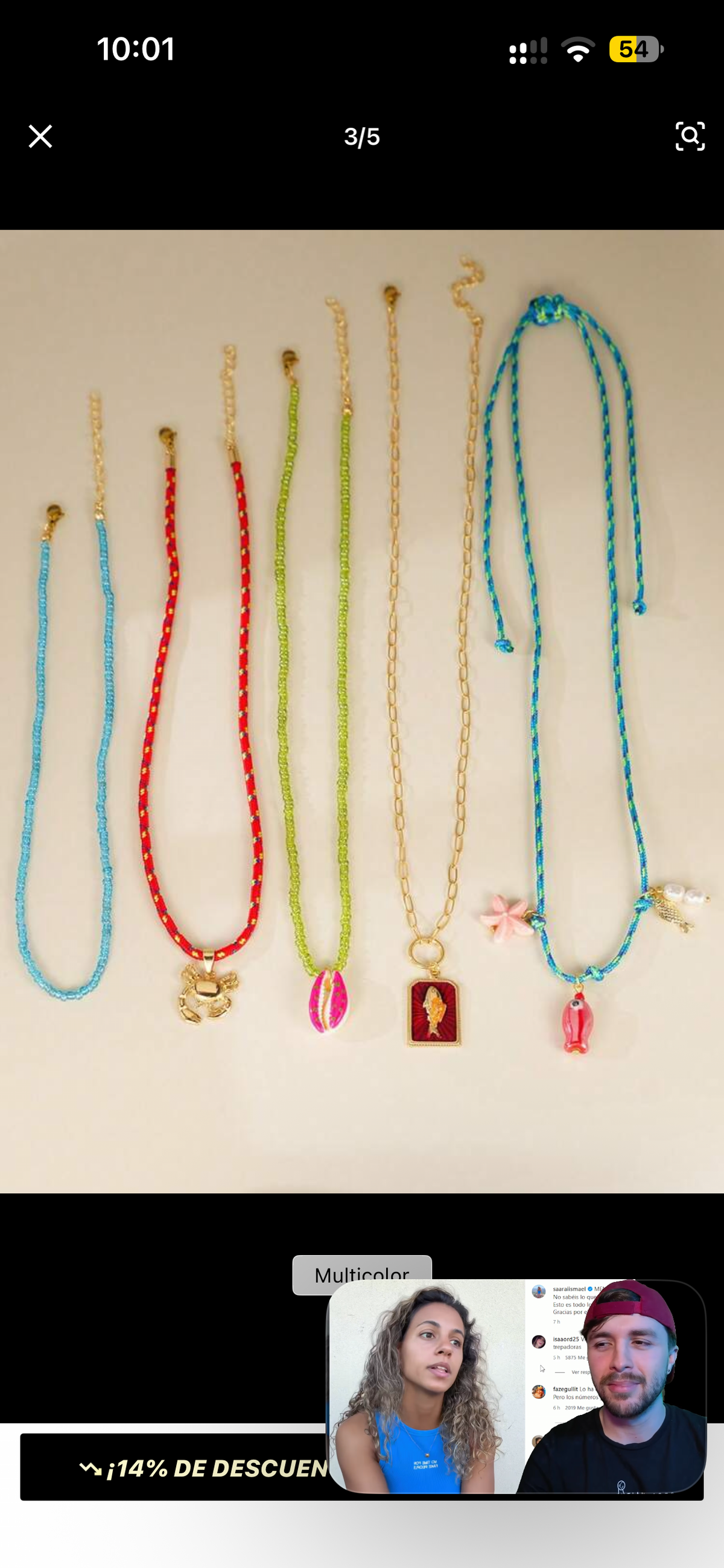 Set colorido de 5 collares