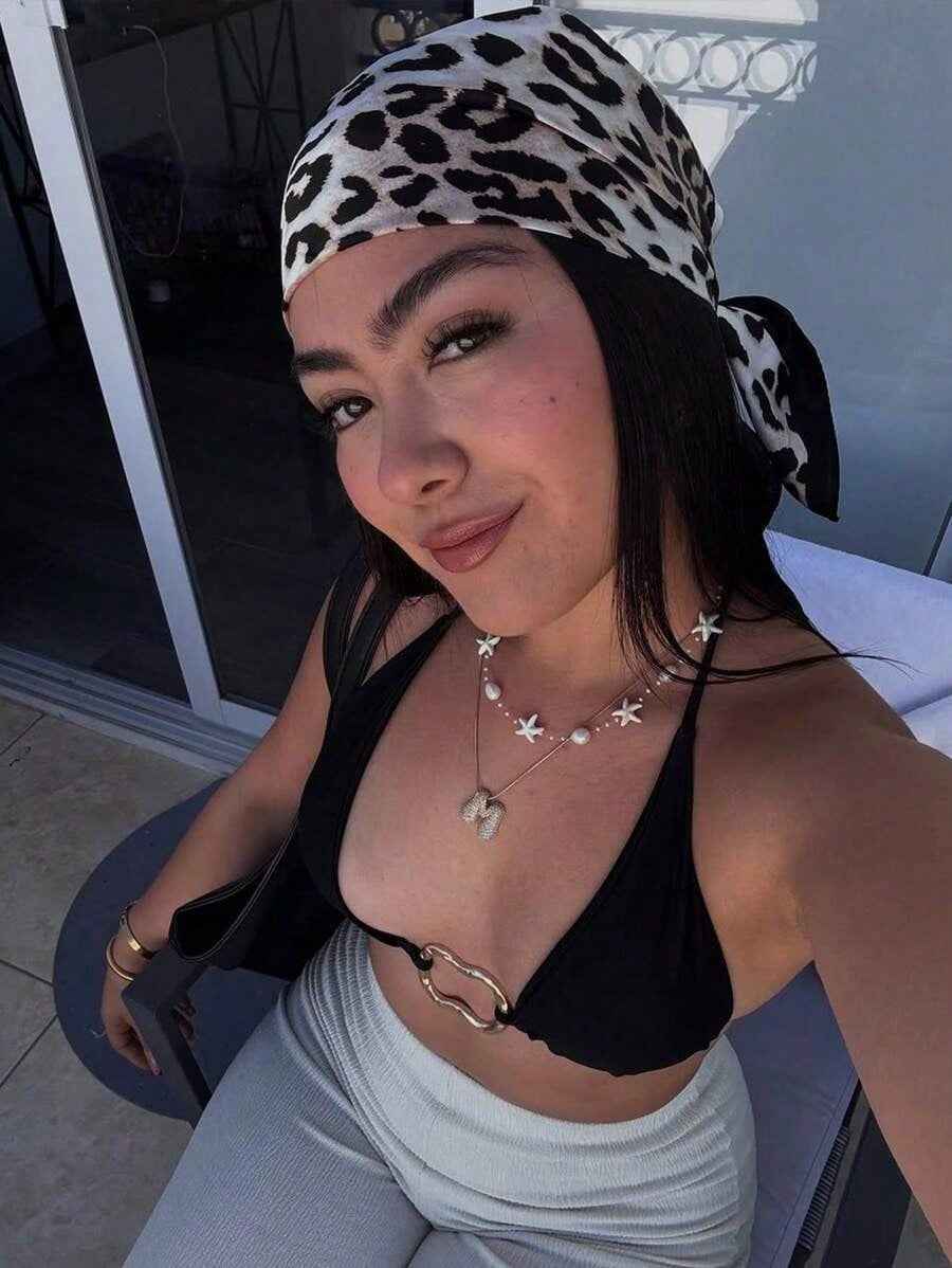 Pañoleta estampada animal print