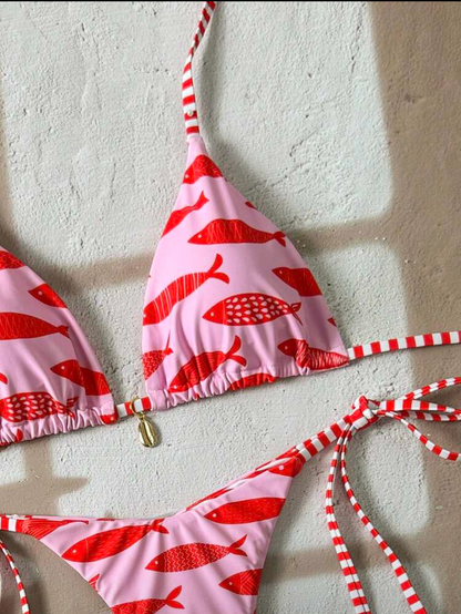 Bikini reversible ajustable 2 en 1 estampado