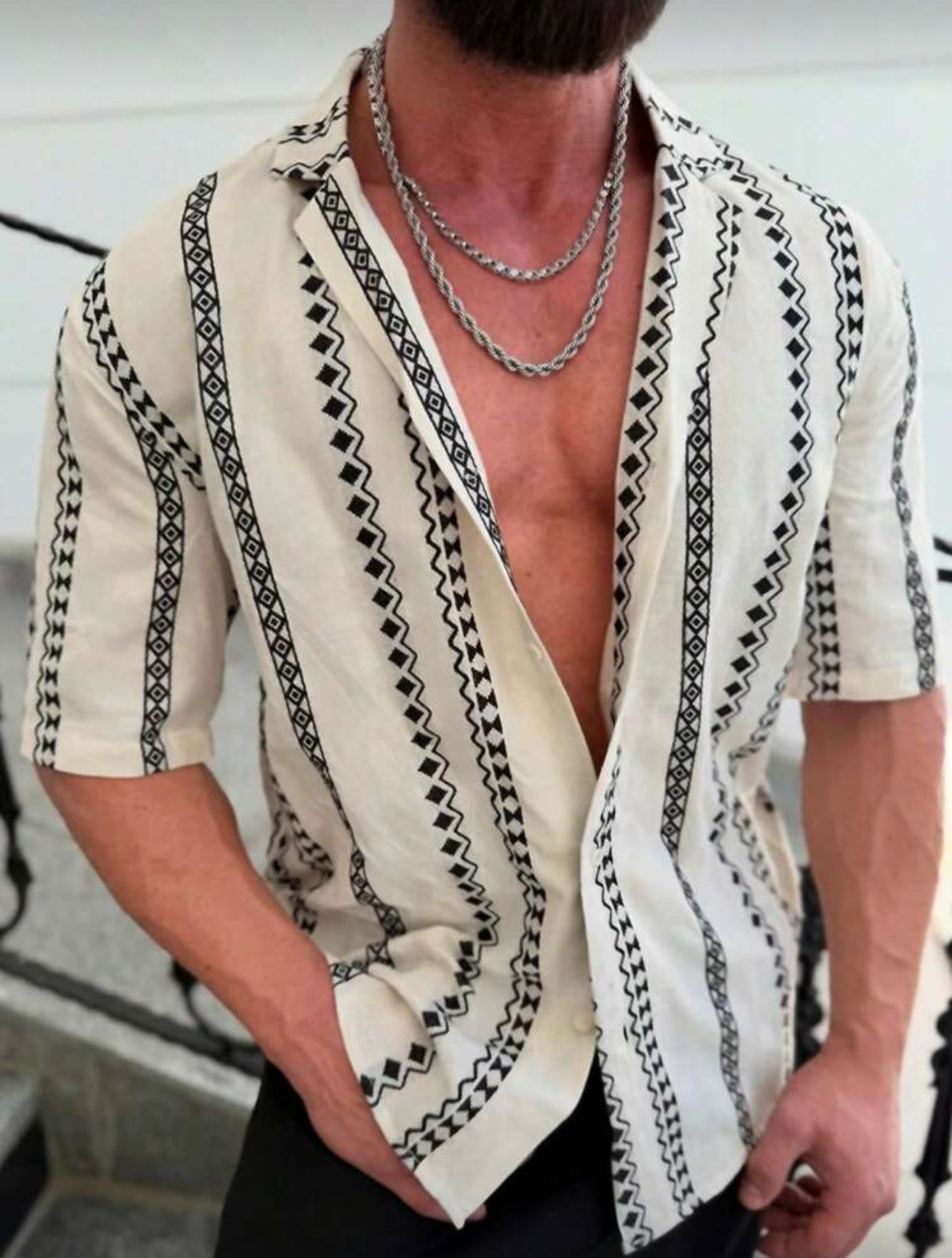 Camisa masculina estampada