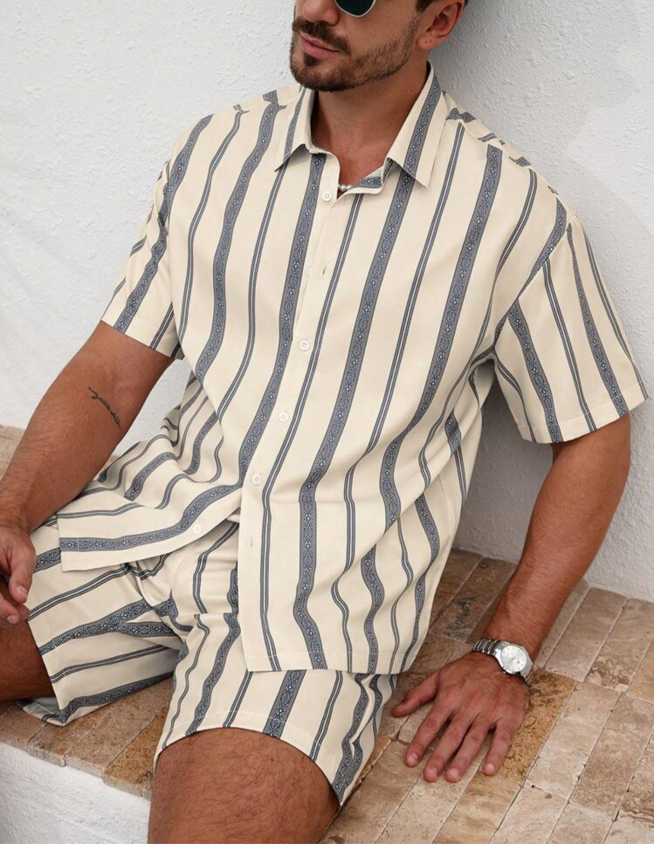 Conjunto masculino de rayas