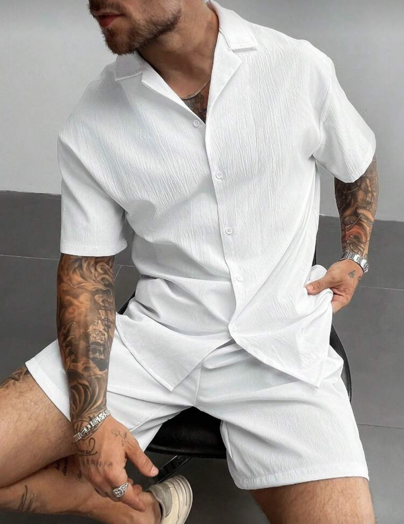 Conjunto masculino texturizado