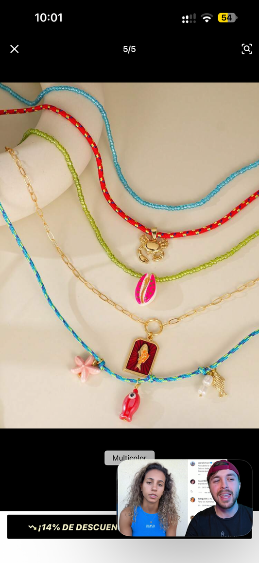 Set colorido de 5 collares