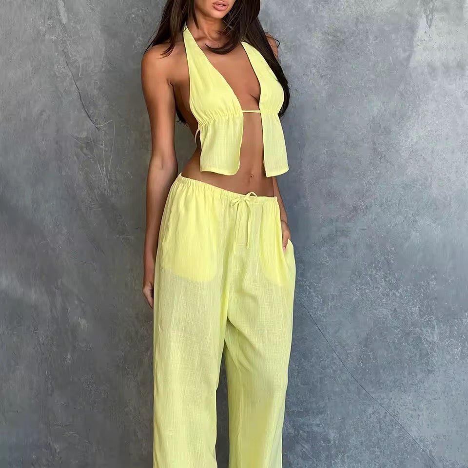 Conjunto largo halter