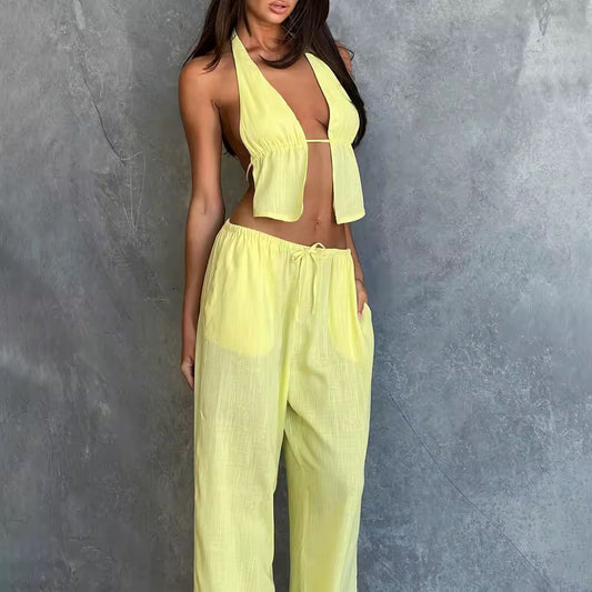 Conjunto largo halter