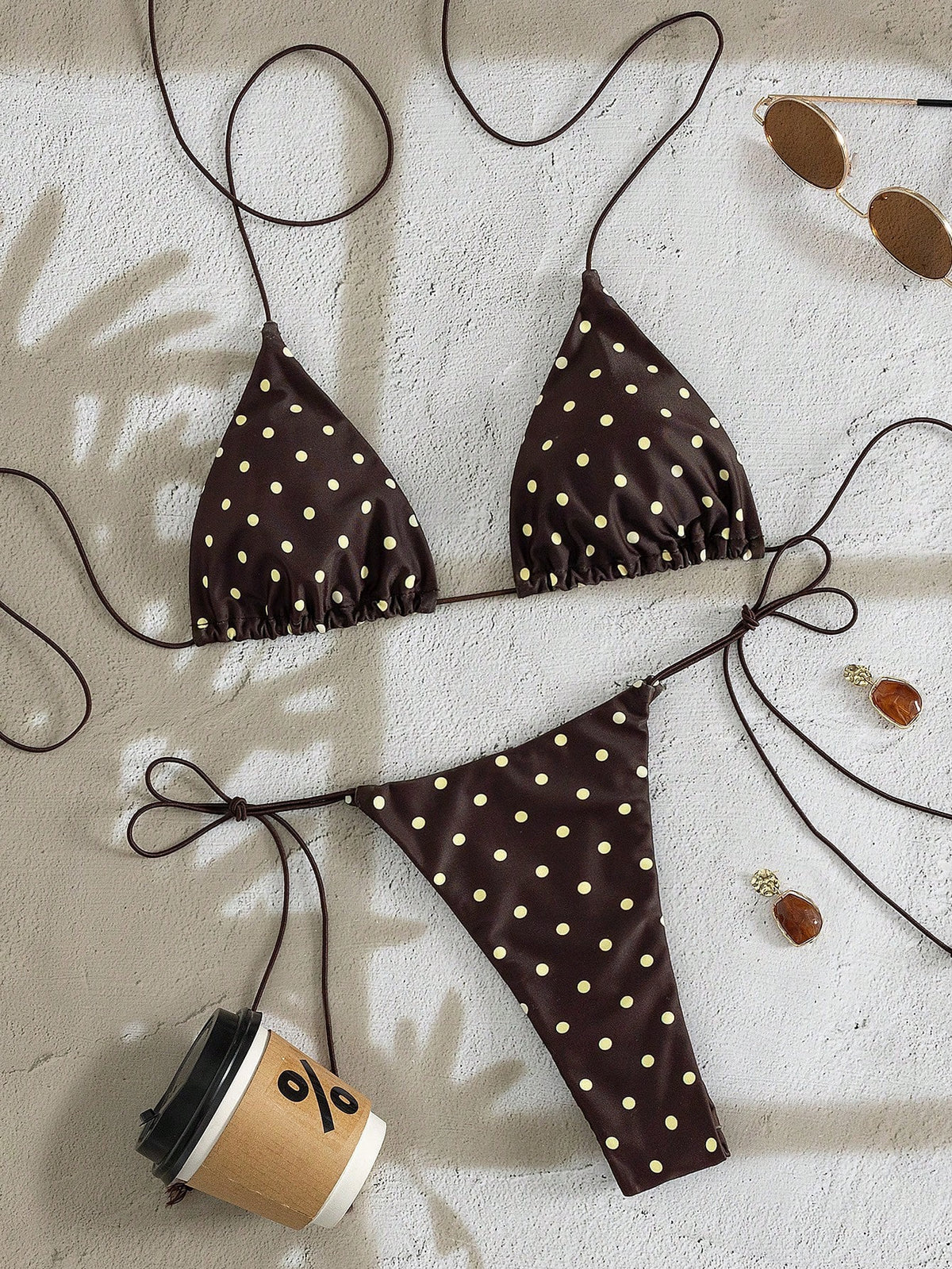 Bikini estampado ajustable Semi hilo